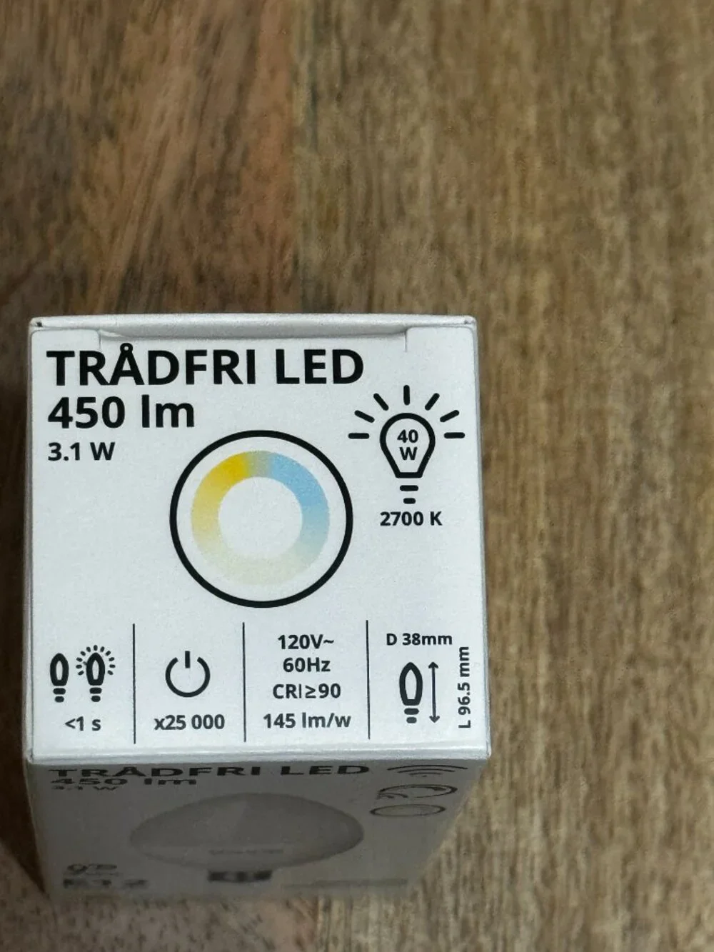 IKEA TRÅDFRI LED Chandelier Bulb E12 450 Lumens, Dimmable, White Spectrum